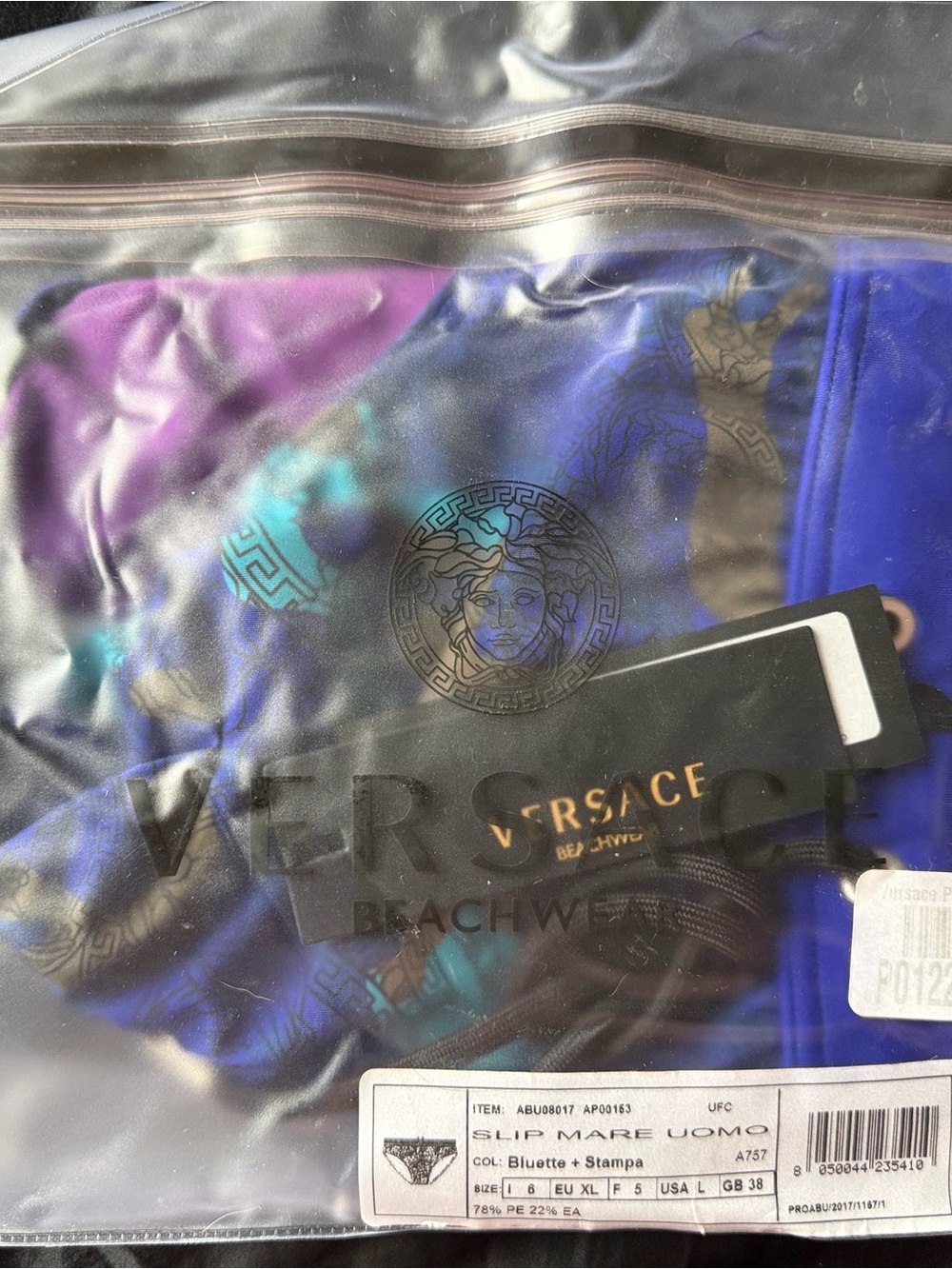 Versace Bluette & Stampa Men's Boxer Briefs - Blue, Purple, Teal